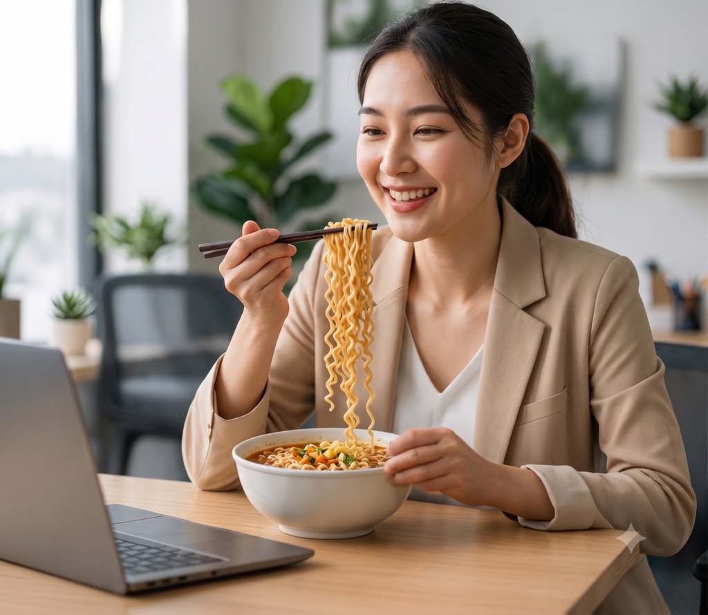 เส้นใส่ใจ 3 ซอง บะหมี่มื้อโปรตีนสูง 28 กรัม เส้นอบ ไม่ทอด อร่อยง่ายใน 3-5 นาที